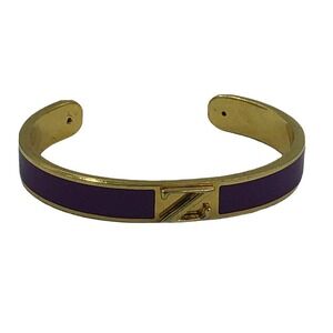C Wonder Enamel Cuff Bracelet Purple Initial Z